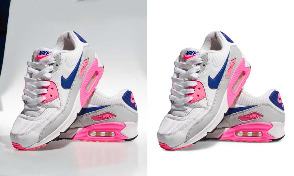 shoe product photo editing service for a ecommerce store