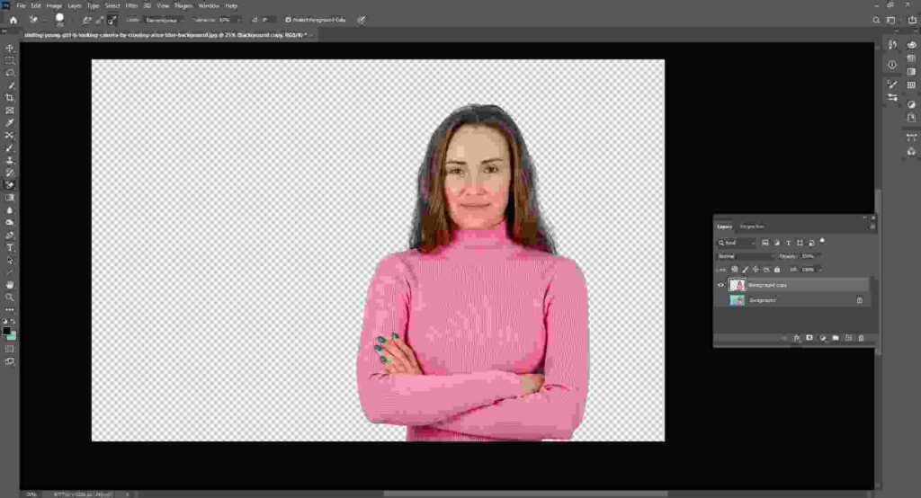 how to remove background hair in photoshop