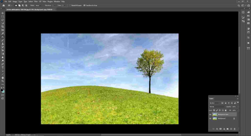 remove shadow in photoshop using content aware tool