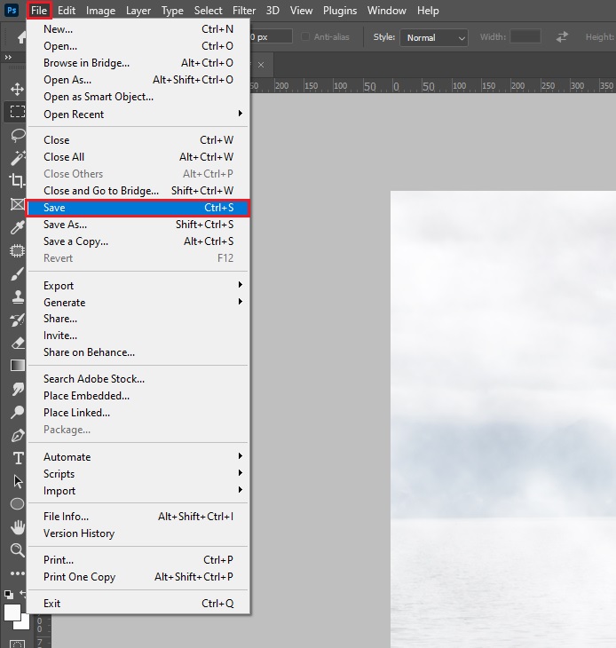 how to save images in photoshop