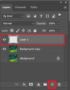 how to create blank layer in photoshop
