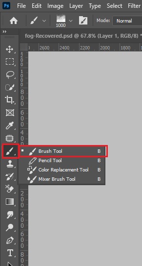 how to select brush tool in photoshop