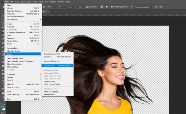 How to Remove the White Background in Photoshop File → Expor 1