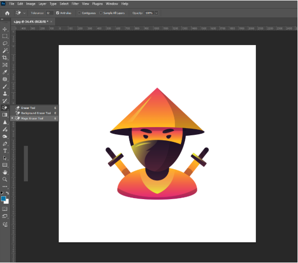 How to Remove the White Background in Photoshop Magic Eraser Tool 1