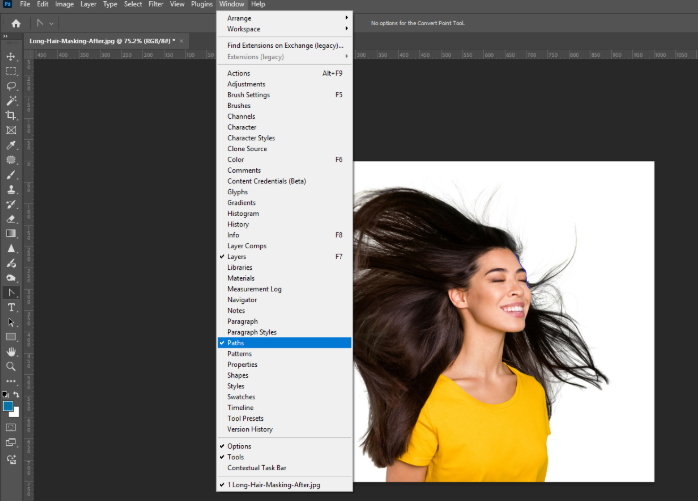 How to Remove the White Background in Photoshop Window → Paths